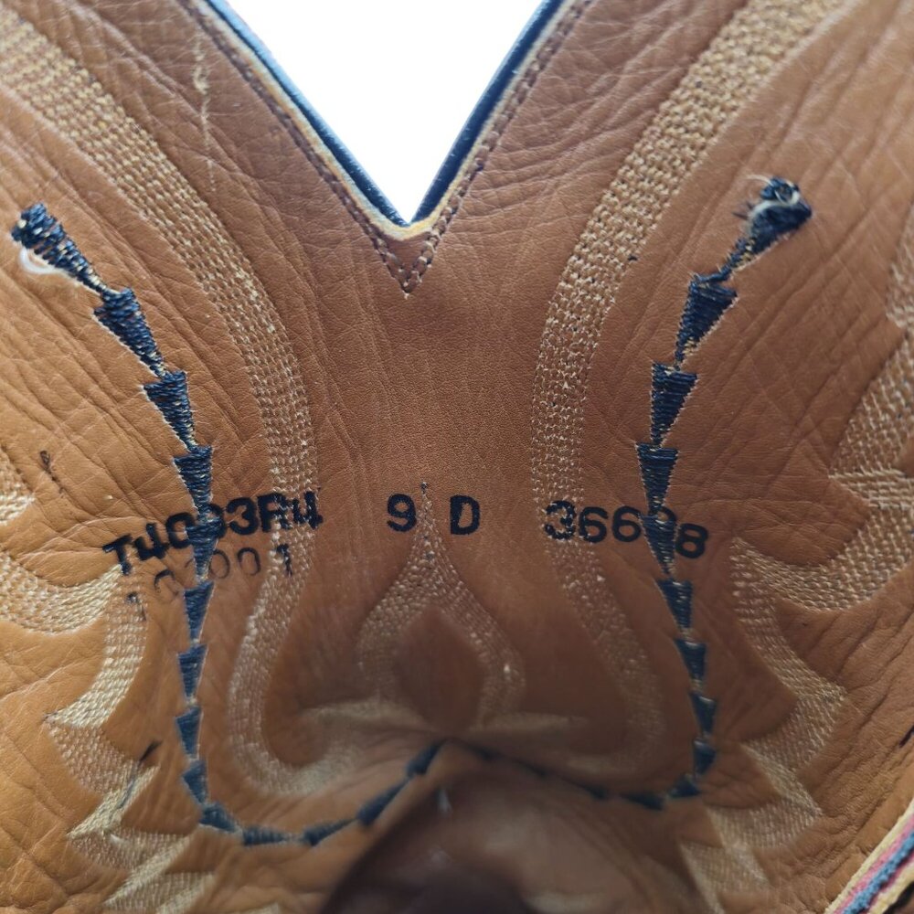 Lucchese 2000 Ostrich Neck Double-row Pegged 9D Black Cherry Cowboy Western Boot - Picture 9 of 16